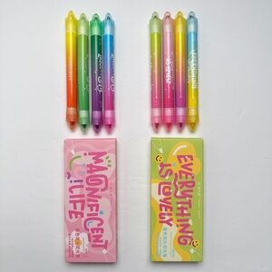 Rainbow Dual-Ended Highlighter Pen Set - Multicolor